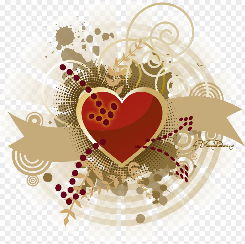 Vector Heart Decorative Valentine's Day Euclidean Clip Art PNG
