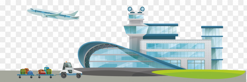 Airplane Airport Terminal Cartoon PNG