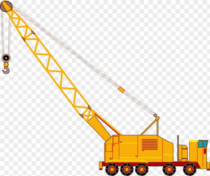 Crane Vehicle Construction Equipment Transport Line PNG
