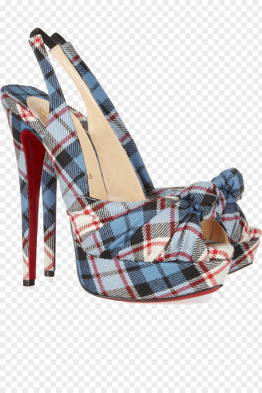 Plaid Heels Sandals Slingback Tartan Court Shoe Peep-toe Fashion PNG