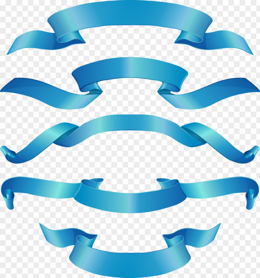 Vector Painted Blue Ribbon Ribbons 5 Download Euclidean PNG