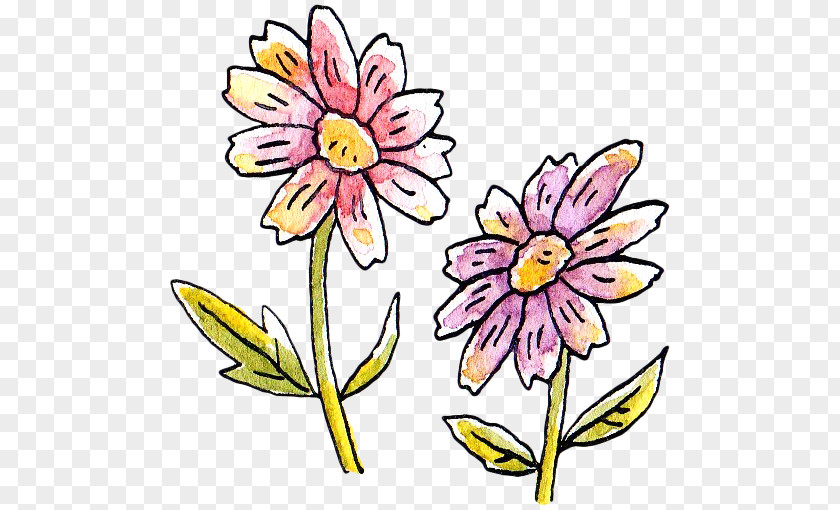 Design Floral Cut Flowers Plant Stem Pattern PNG