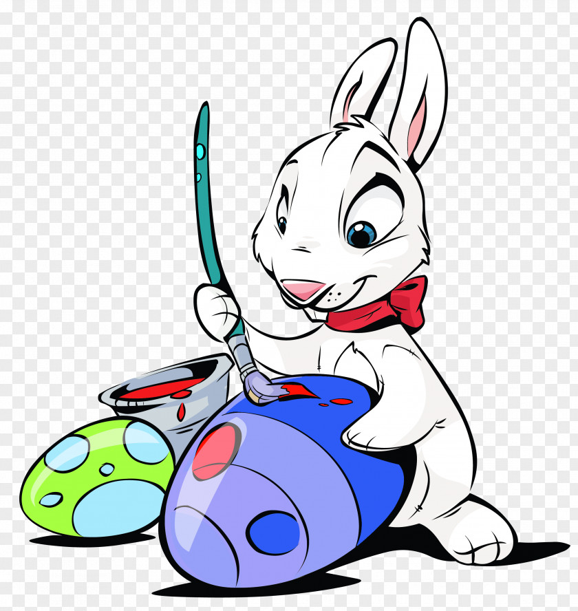 Easter Bunny Painting Eggs Transparent Clipart Egg Rabbit Clip Art PNG
