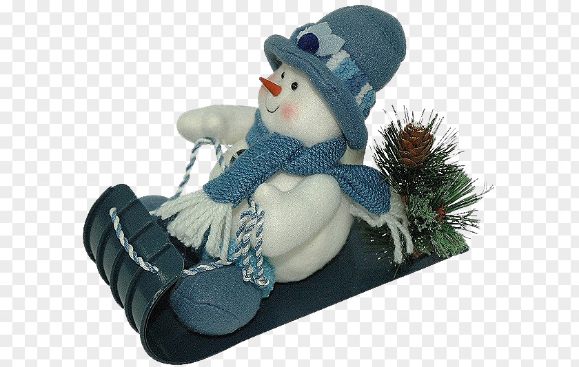 Snowman Santa Claus Sled Winter Christmas PNG
