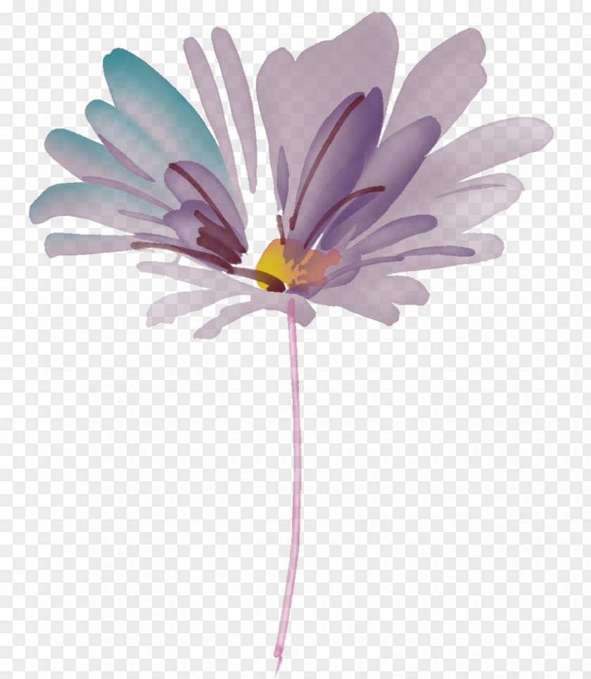 Watercolor Flowers Purple Flower PNG