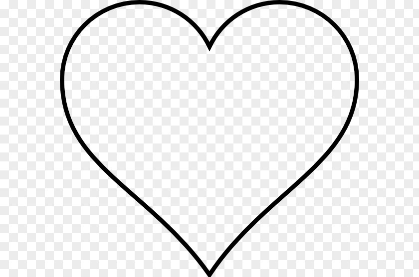 Cartoon Love Cliparts White Heart Black Line Art Pattern PNG