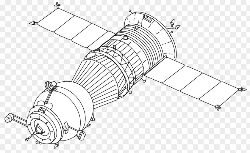 Drawing International Space Station Probe Spacecraft Progress M-12M PNG