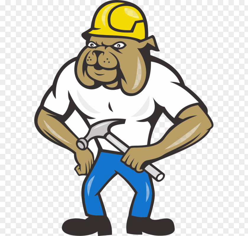 Hammer Cartoon Bulldog Laborer Clip Art PNG