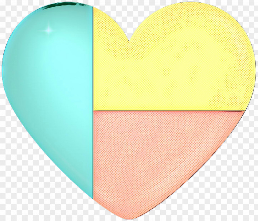 Peach Turquoise Retro Heart PNG