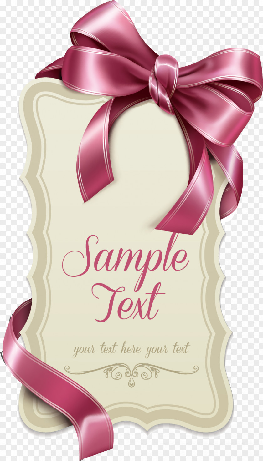Exquisite Bow Gift Card Clip Art PNG