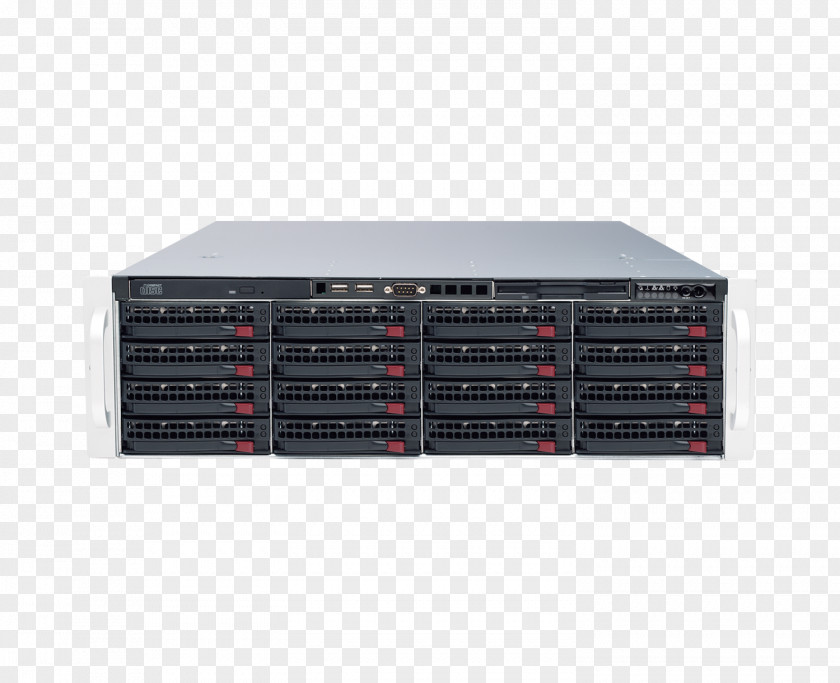 Intel Disk Array SUPERMICRO Storage System SSG-6038R-E1CR16L Computer Servers Hard Drives PNG
