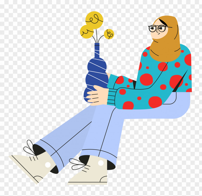 Lady Sitting On Chair PNG