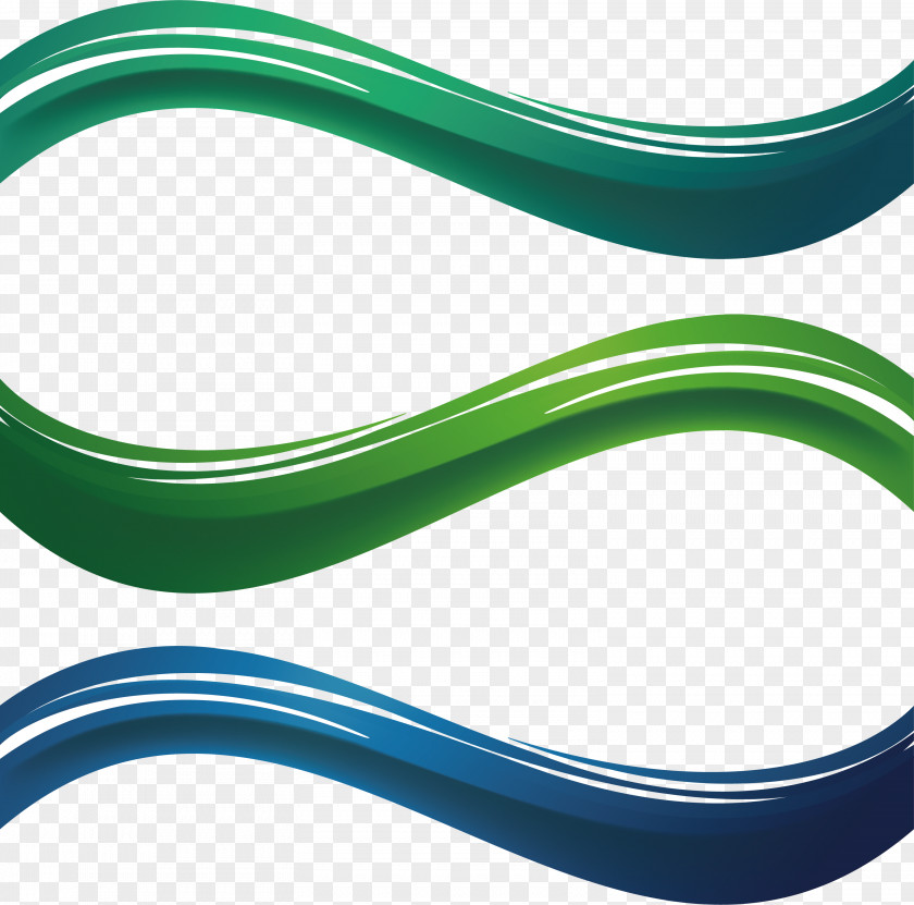 Wave Abstract Pattern Green PNG