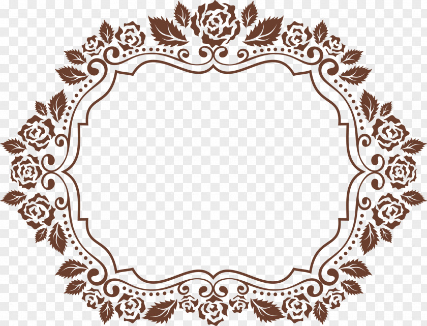 Brown Flower Frame Clip Art PNG