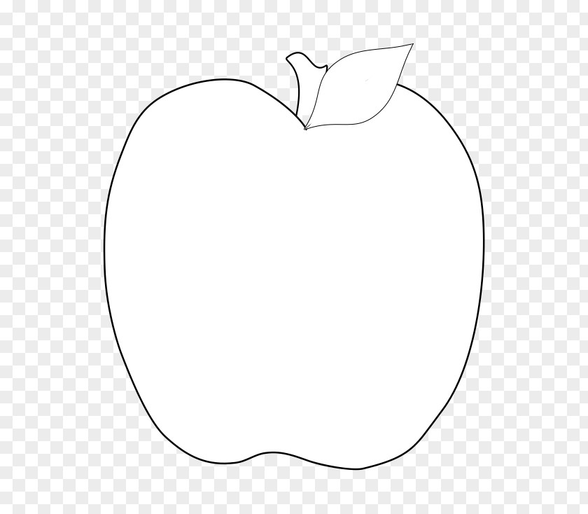 Apple Leaf Template White Line Art Drawing Heart Clip PNG
