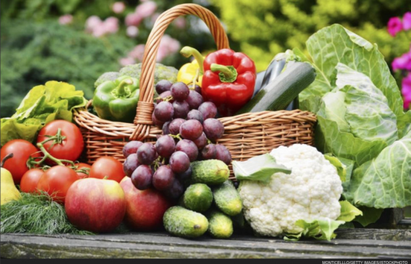 Healthy Food Organic Fruit Vegetable Basket PNG