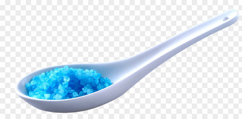 The Blue Crystal Salt In Spoon PNG