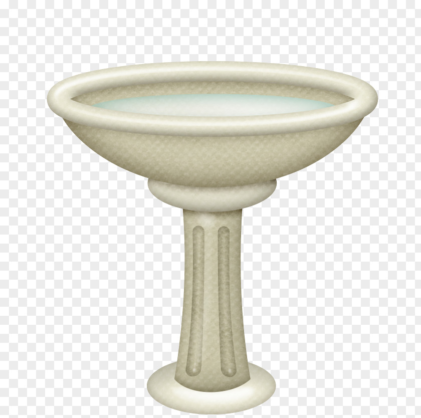 Birdbath Picnic Decoupage Clip Art PNG