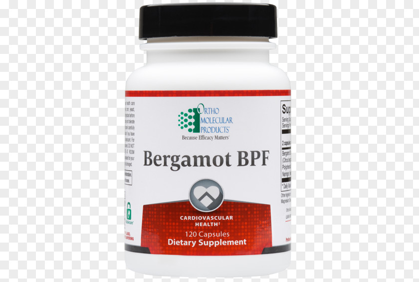 Health Dietary Supplement Bergamot BPF 30 / 2 Capsules Ortho Molecular Products, Adapten-All, 120 Products Capsules, 60 Count PNG