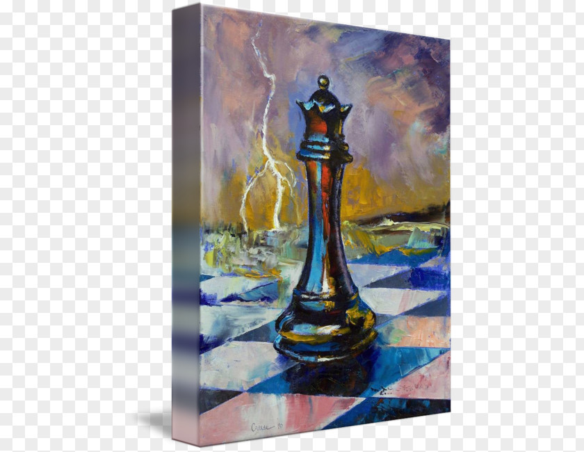 Queen Chess Art Painting Canvas PNG