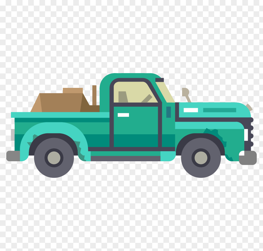 Small Flat Truck Vector Material Car Sprite PNG