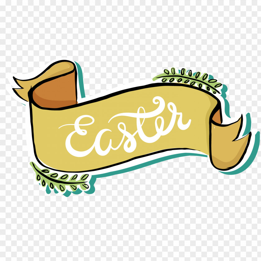 Easter Ribbon Vector Bunny Drawing PNG