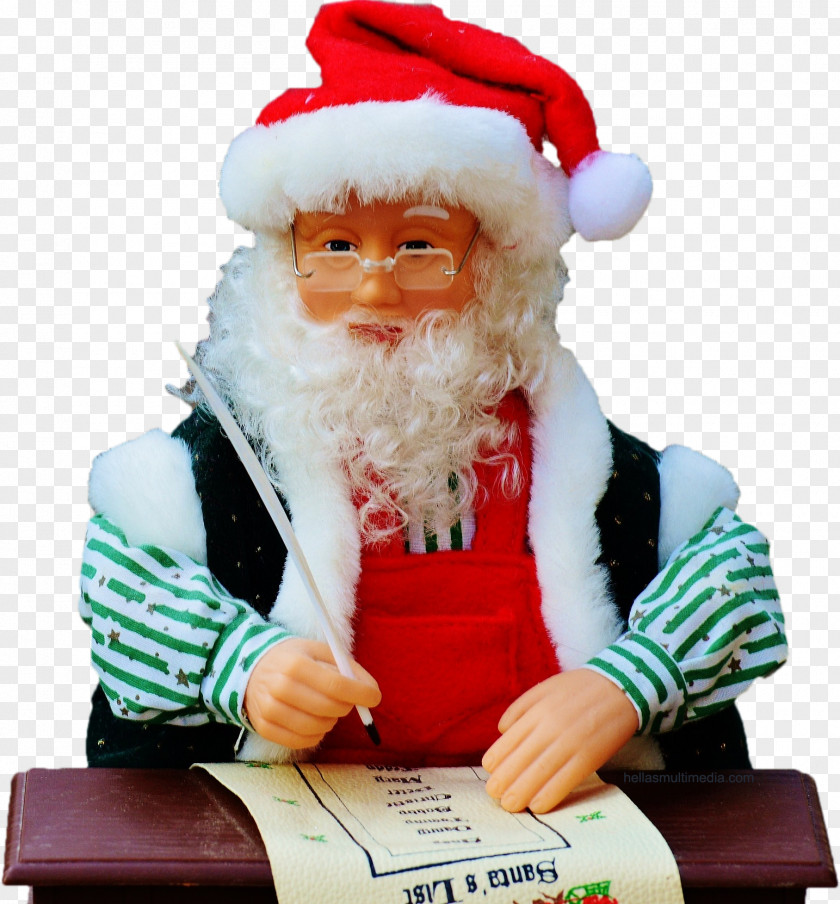 Santa Claus Christmas Ornament Wish List PNG