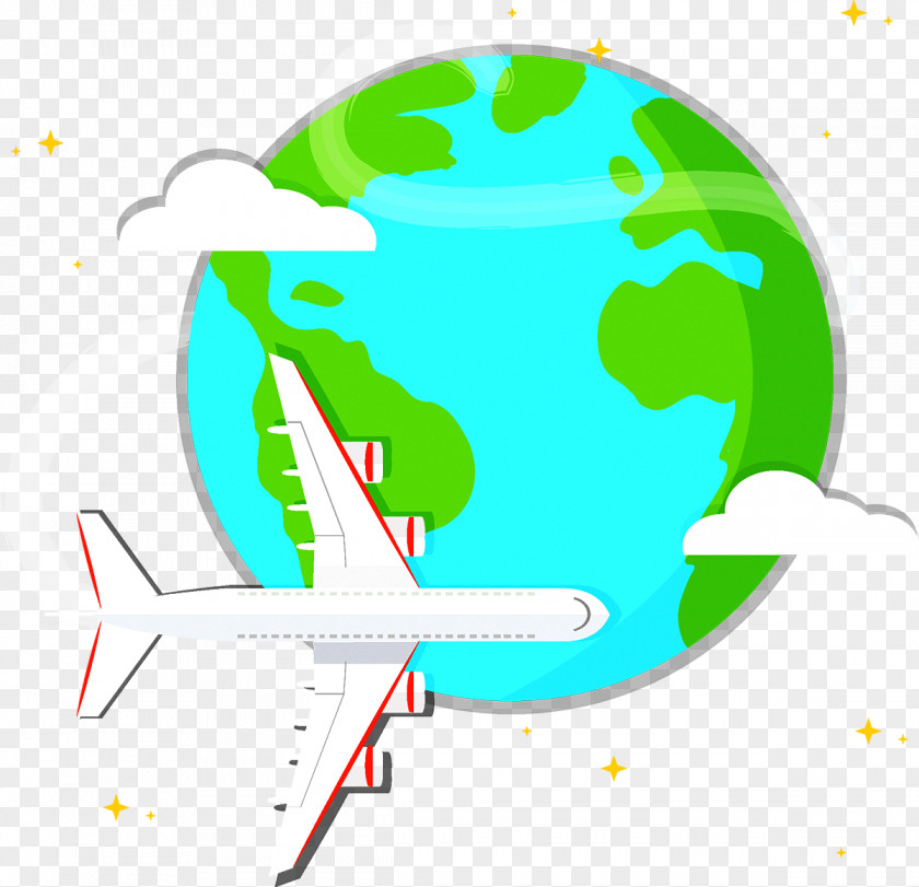 Earth Airplane Euclidean Vector Adobe Illustrator Template PNG