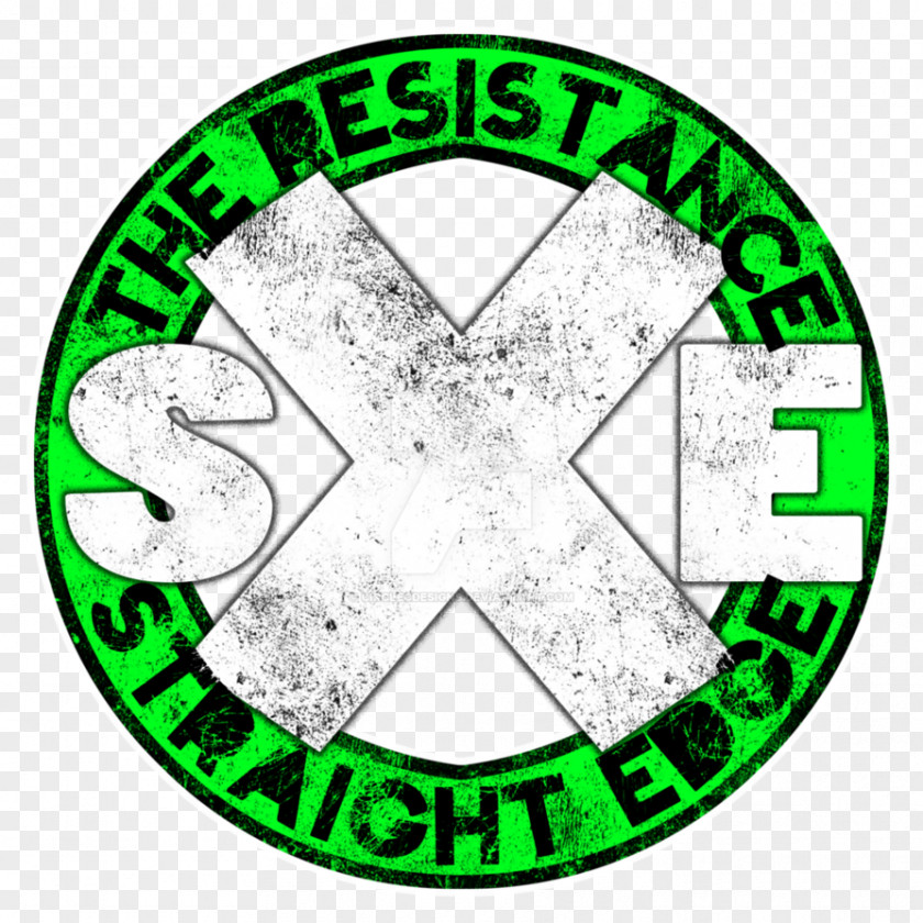 Straight Edge Logo Green Font PNG