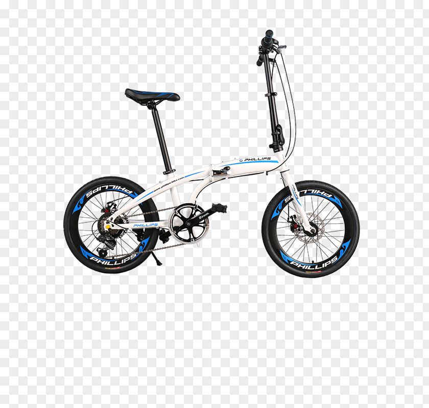 White Bicycle Folding Electric Mountain Bike Track PNG