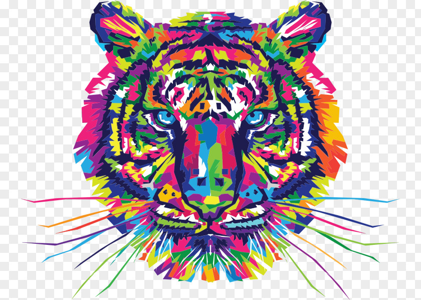 Rainbow Tiger Stock.xchng Vector Graphics Art Illustration Image PNG