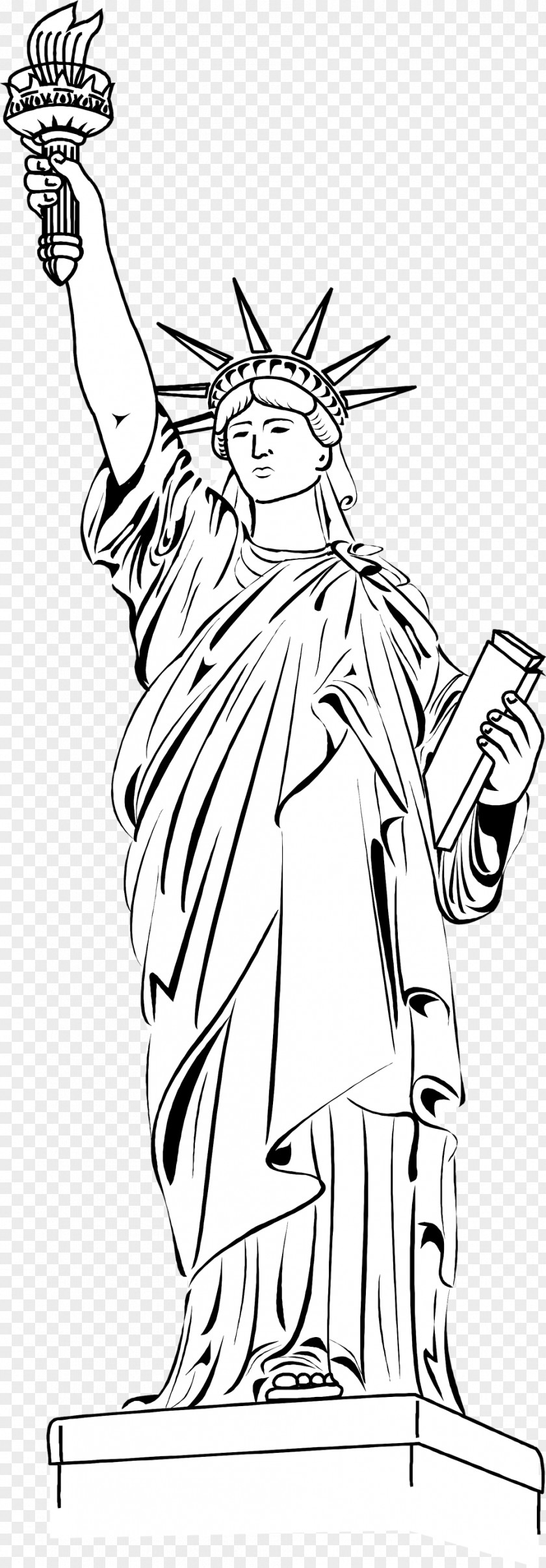Statue Of Liberty Art Black And White Clip PNG