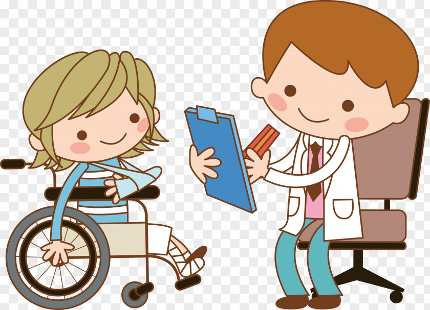 The Doctor Asked About Situation Nurse Patient Wheelchair Clip Art PNG