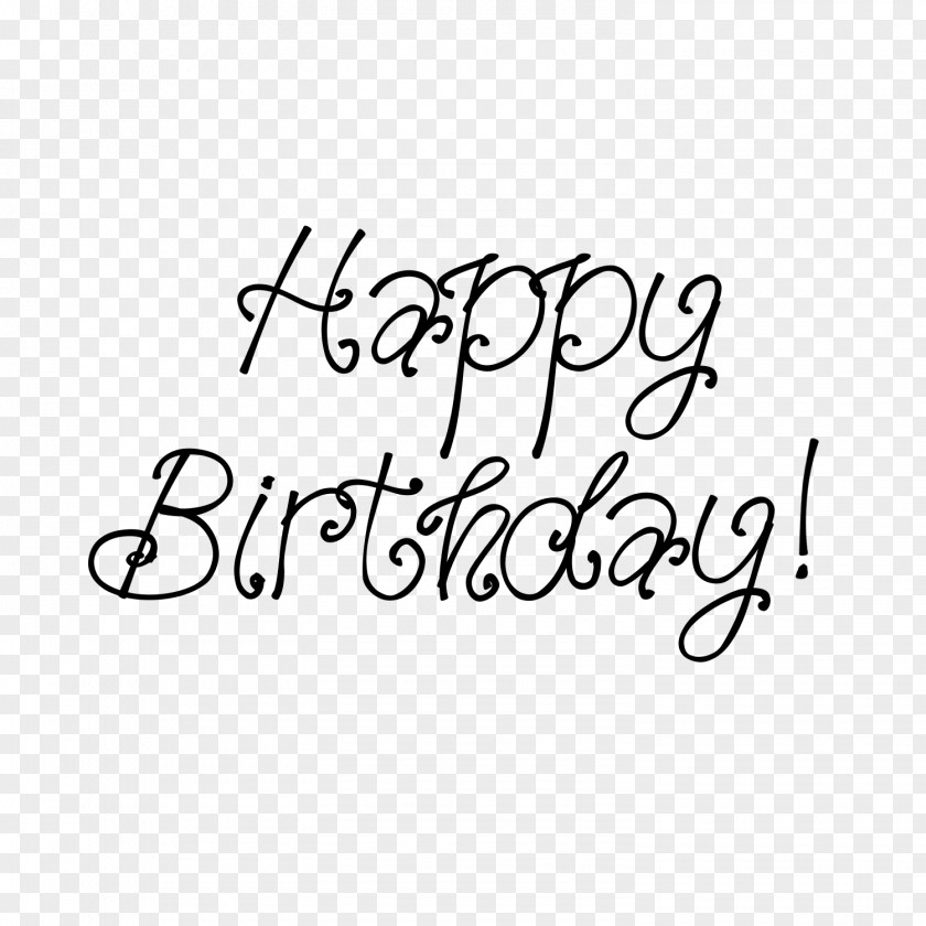 Happy Birthday Calligraphy Clipart Font PNG