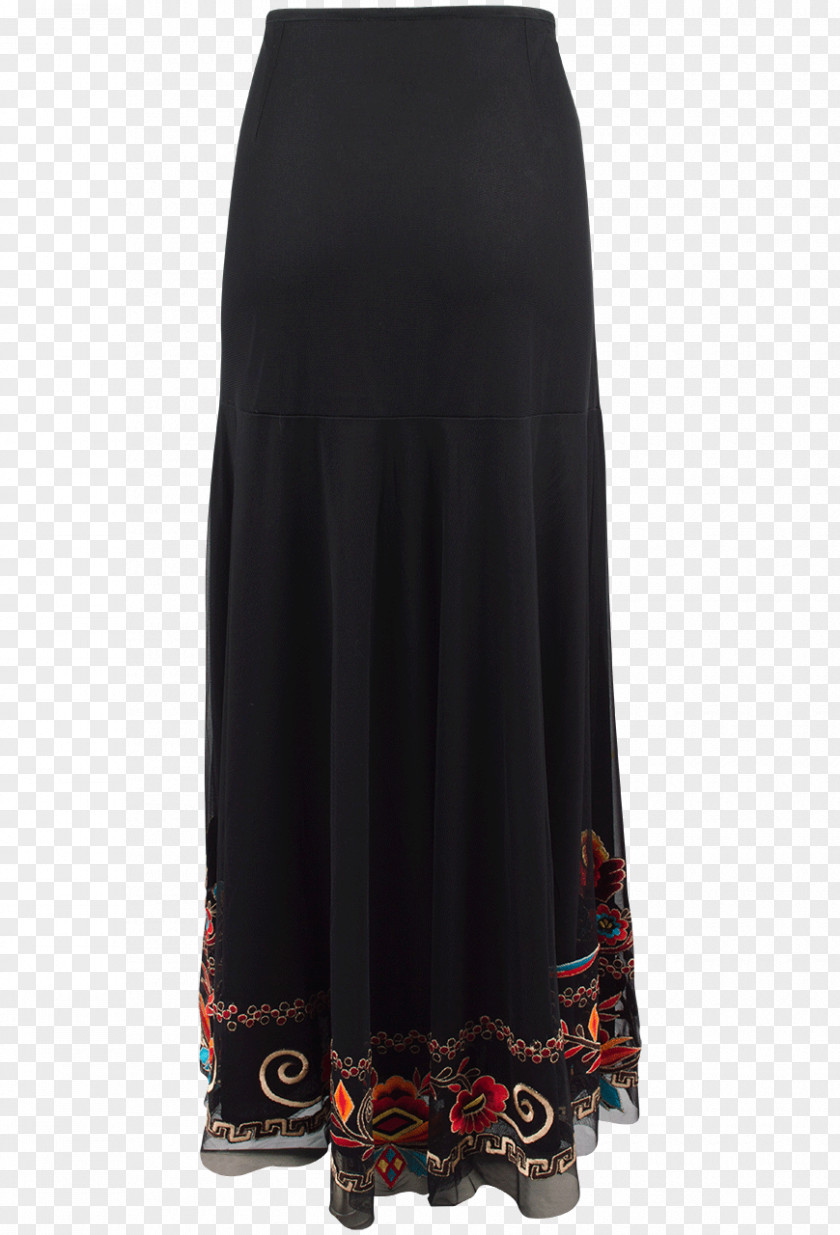 Long Skirt Dress Waist Black M PNG