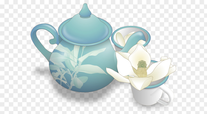 Magnolia Picture Material Coffee Cup Kettle Saucer Ceramic Mug PNG