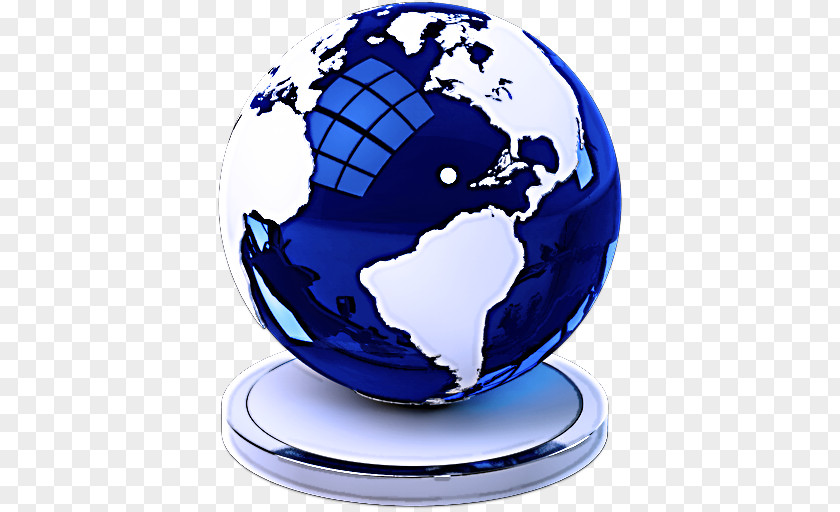 Sphere Electric Blue Cobalt Globe World Earth PNG