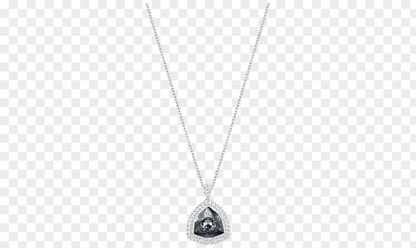 Swarovski Jewelry Necklace Black Women Locket Chain Silver Jewellery PNG