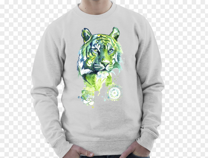 Watercolor-tiger T-shirt Hoodie Bluza Sweater Sleeve PNG