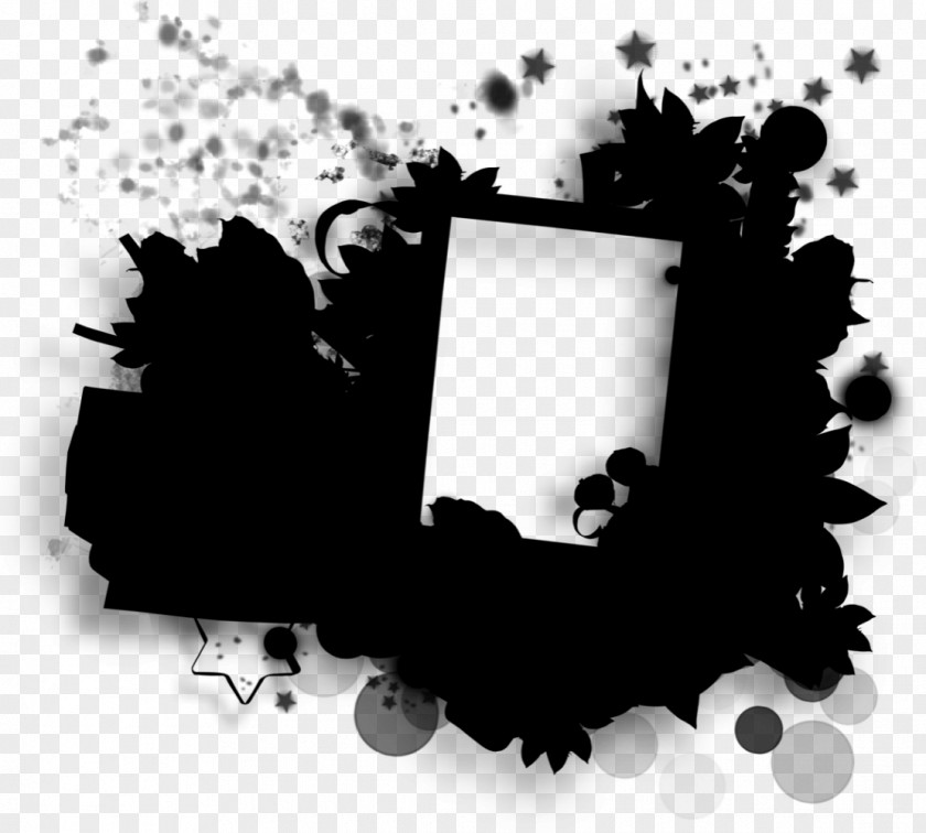 Blackandwhite Picture Frame Black Background PNG