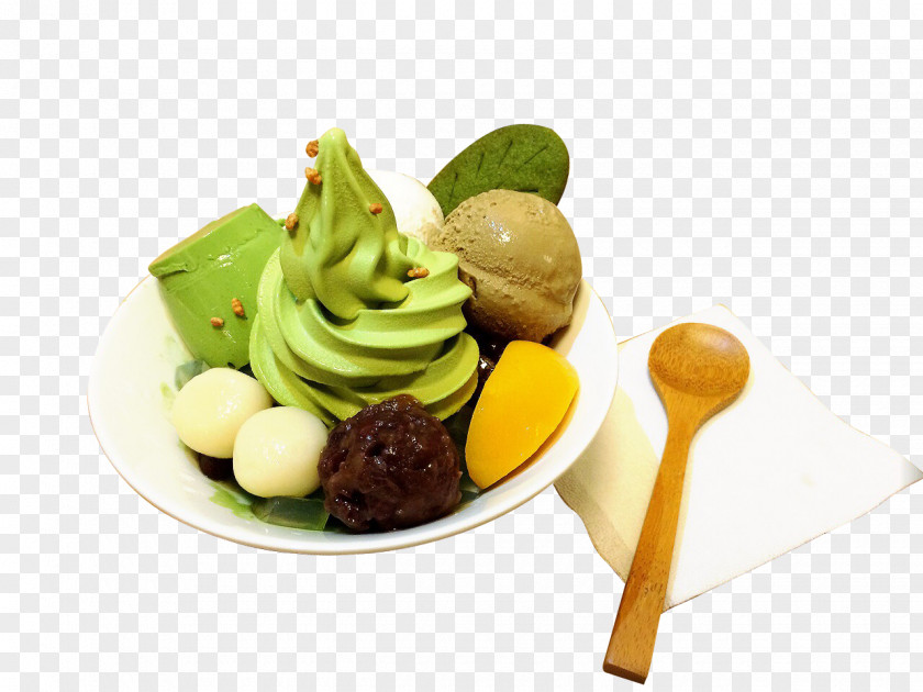 Green Tea Ice Cream Matcha Chiffon Cake PNG