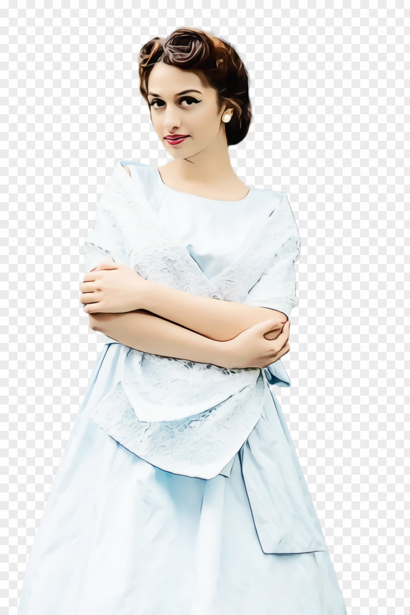 Sleeve Fashion White Clothing Dress Shoulder Lady PNG