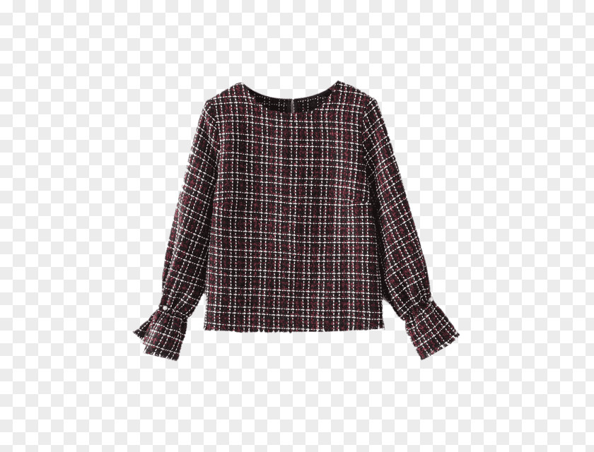 T-shirt Tartan Sleeve Top Tweed PNG