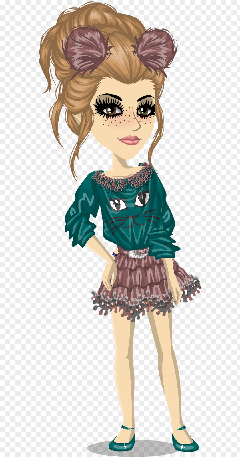 Buty MovieStarPlanet Shinto Shrine Cartoon Brown Hair PNG