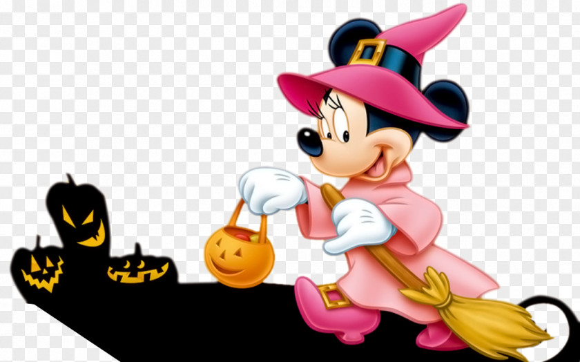 Halloween Pumpkin And Holding Broom Mickey Mouse Mouse: Magic Wands! Minnie Donald Duck PNG