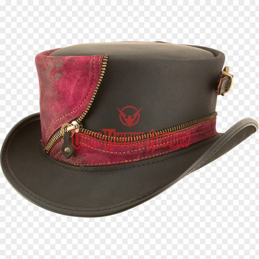 Hat Maroon Leather PNG