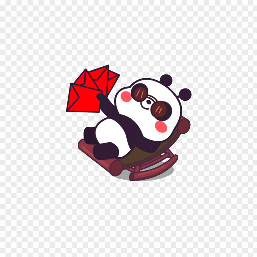 A Panda With Red Envelope Sticker WeChat Chinese New Year Tencent QQ PNG