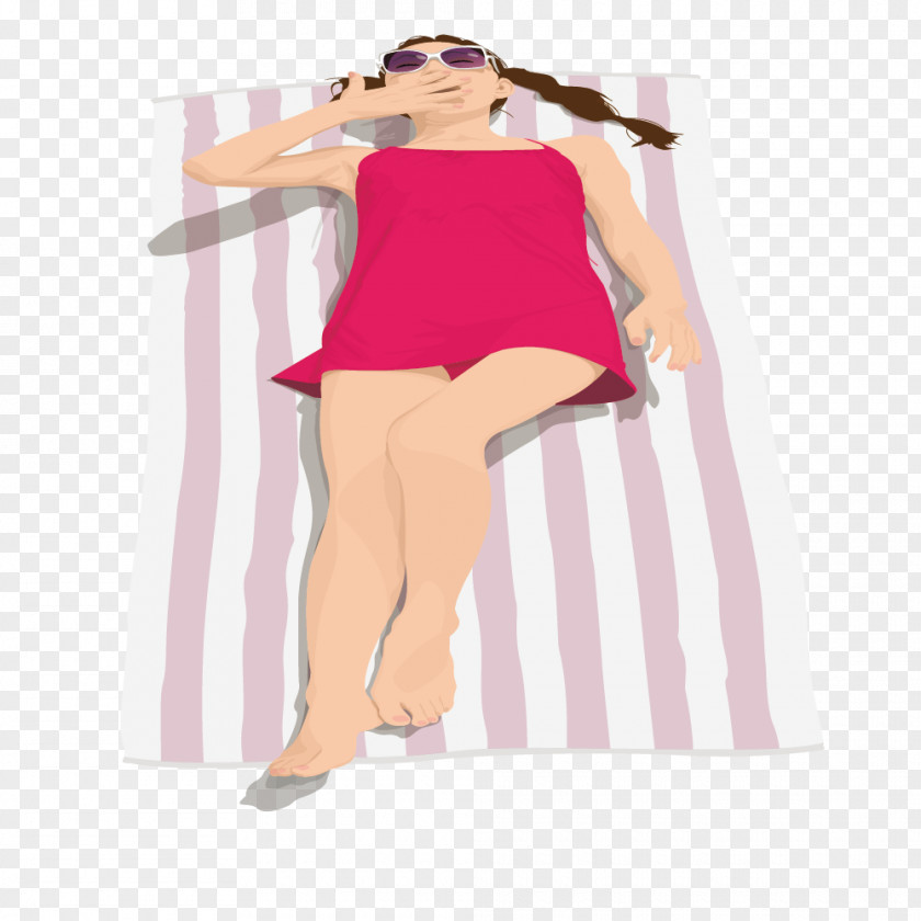 Lying Woman In Red Dress Clothing Sleeve PNG