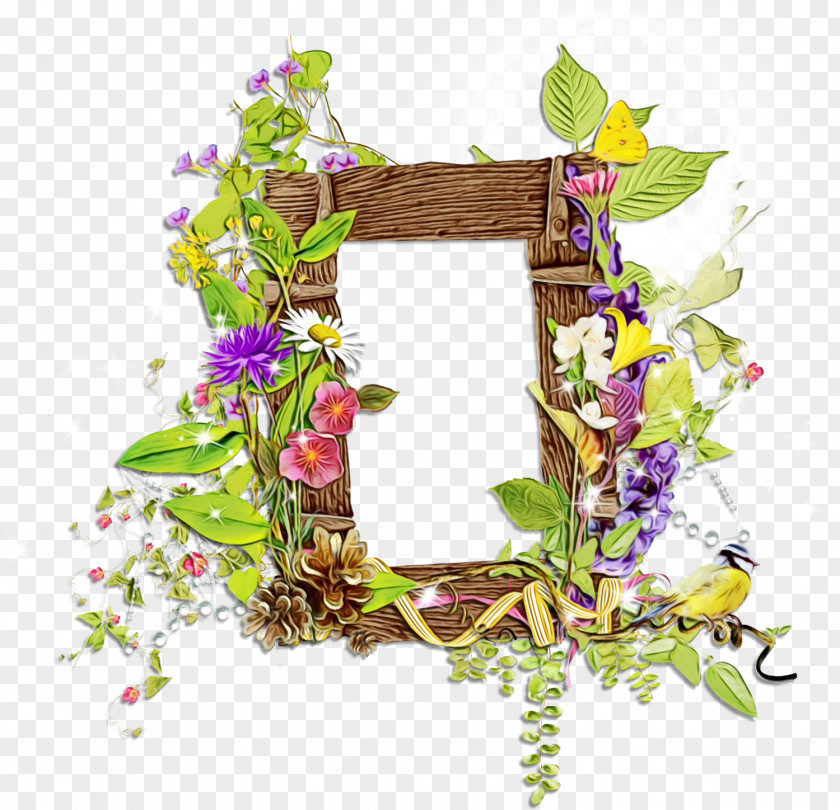 Wildflower Interior Design Flower Wreath Frame PNG