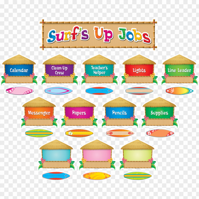 Cleaners Classroom Bulletin Board Surf's Up Teacher Student Job PNG